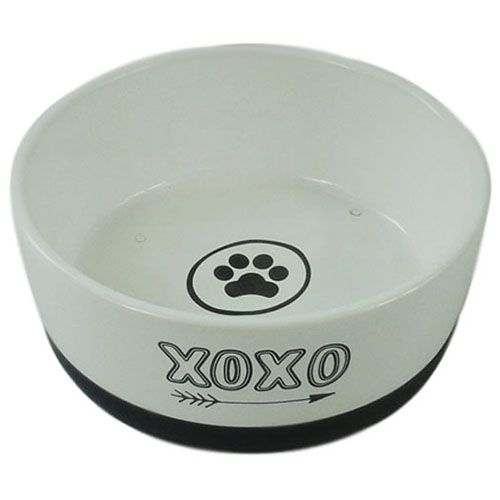 цена Миска для животных Foxie Paw белая керамическая 14х5,5см 360мл