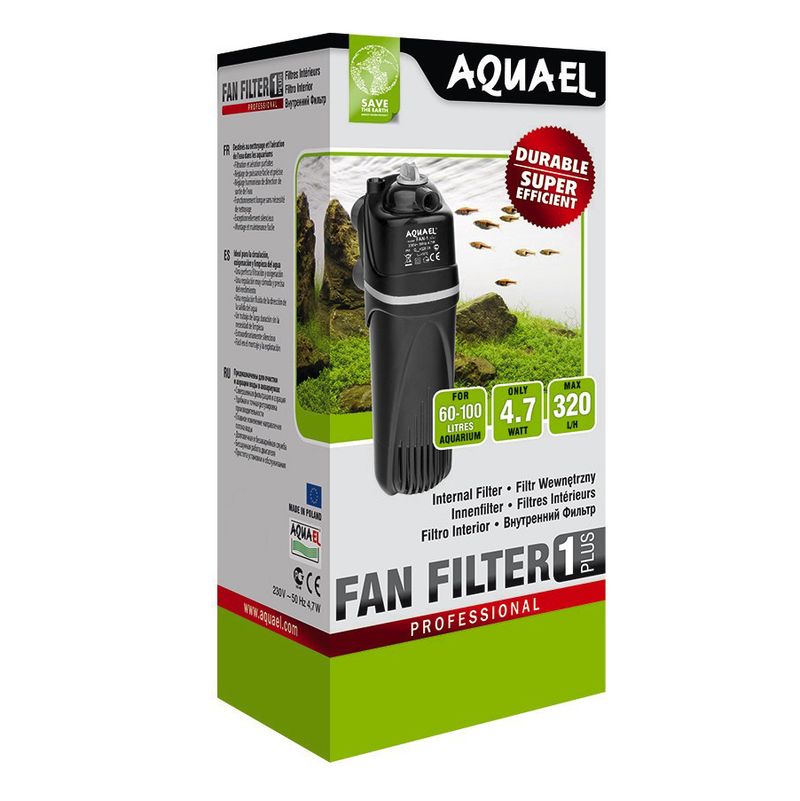 Внутренний фильтр AQUAEL FAN FILTER 1 plus для аквариума 60 - 100 л (320 л/ч, 4.7 Вт)