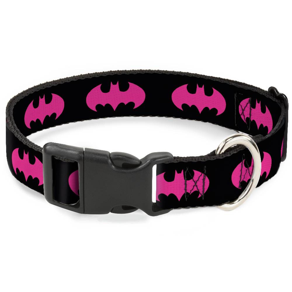 Ошейник для собак Buckle-Down Бэтмен с пластиковой застёжкой 23-38см розовый фото