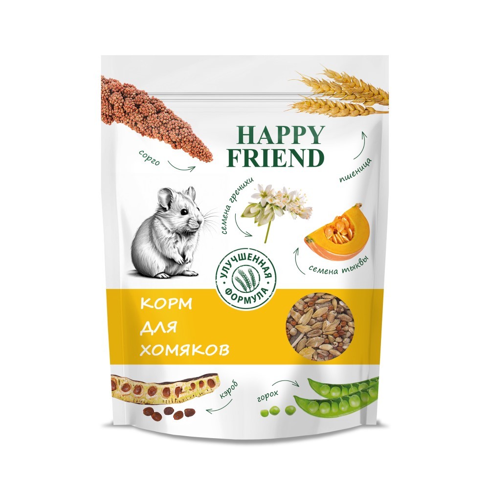 Корм для грызунов HAPPY FRIEND для хомяков 1кг