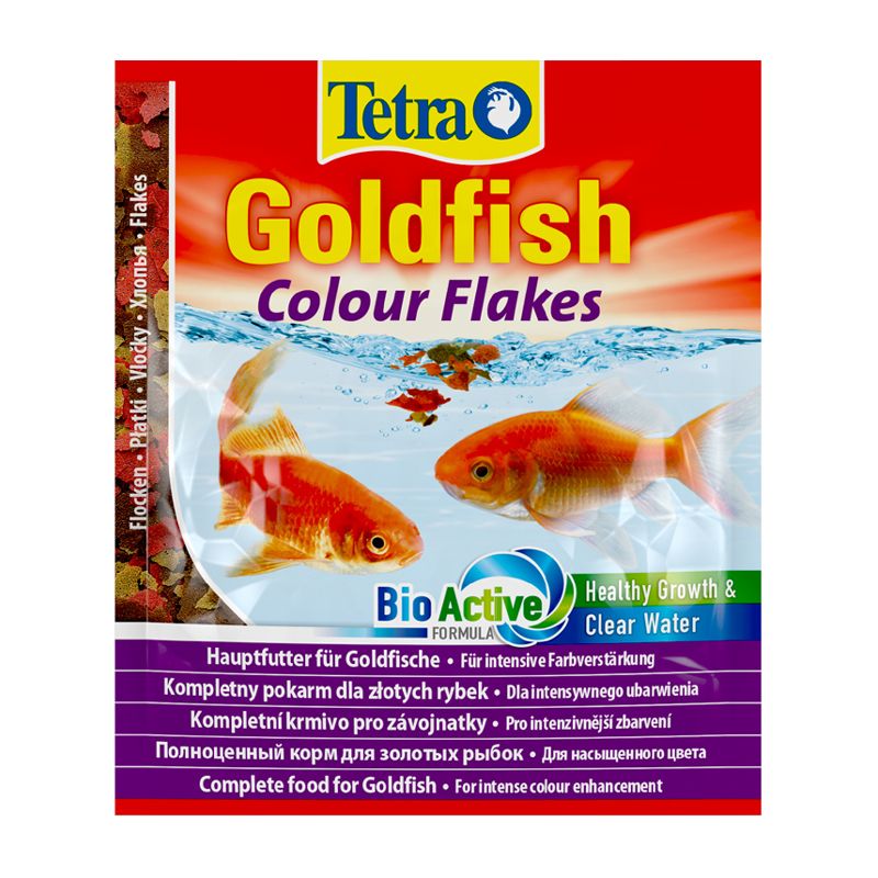 Корм для рыб TETRA Goldfisch Colour в хлопьях для улучшения окраса золотых рыб 12г корм для рыб ms octopus colour окрас