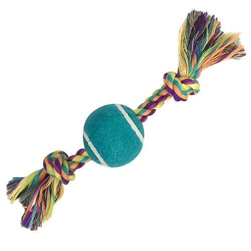 игрушка для собак chomper веревочный мяч для щенков Игрушка для собак CHOMPER Dogicorn Теннисный мяч на канате 24 см