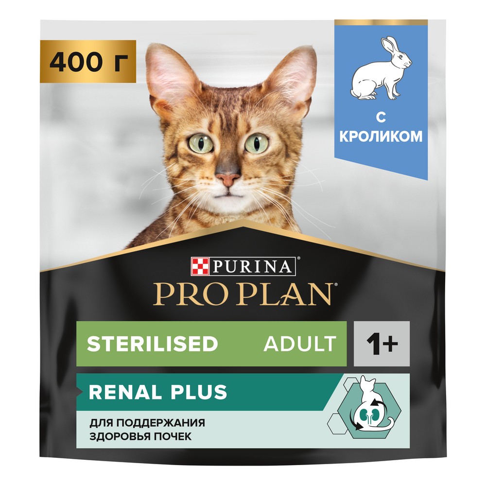 Корм для кошек Pro Plan Sterilised для стерилизованных, с кроликом сух. 400г корм для котят pro plan sterilised для стерилизованных с лососем сух 10кг