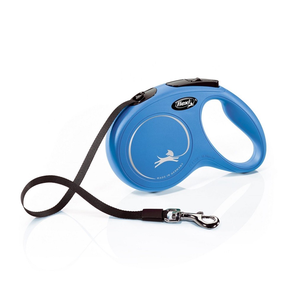Рулетка для собак Flexi New Classic M ременная 5м синяя фото
