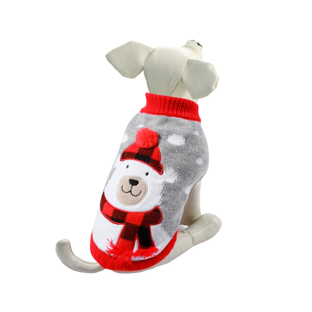 Свитер для собак TRIOL Белый мишка S, серо-белый, размер 25см свитер toptop размер s белый