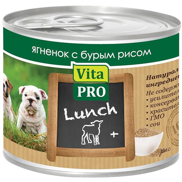 

Корм для щенков VitaPRO Lunch ягненок, рис конс. 200г, Lunch ягненок, рис конс. 200г