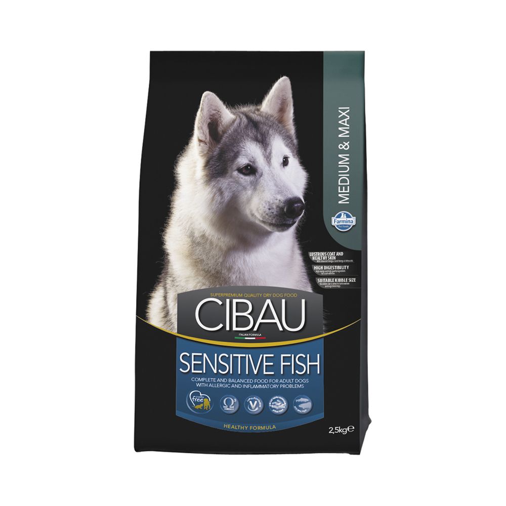 Корм для собак Farmina Cibau Sensitive для средних и крупных пород, рыба сух. 2,5кг корм для собак farmina cibau для крупных пород сух 12кг