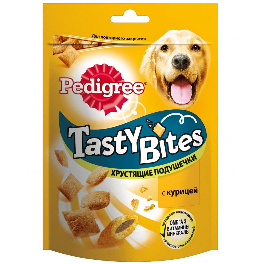 

Лакомство для собак Pedigree Хрустящие подушечки с курицей 95г, Хрустящие подушечки с курицей 95г