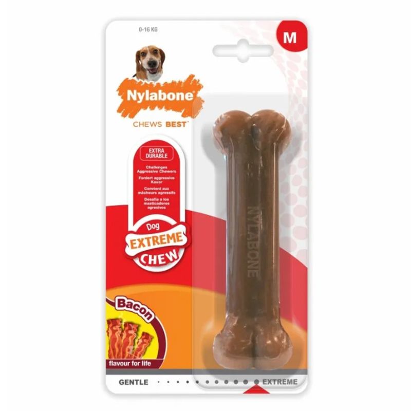 

Игрушка для собак Nylabone Косточка экстра жесткая с ароматом бекона M, Косточка экстра жесткая с ароматом бекона M