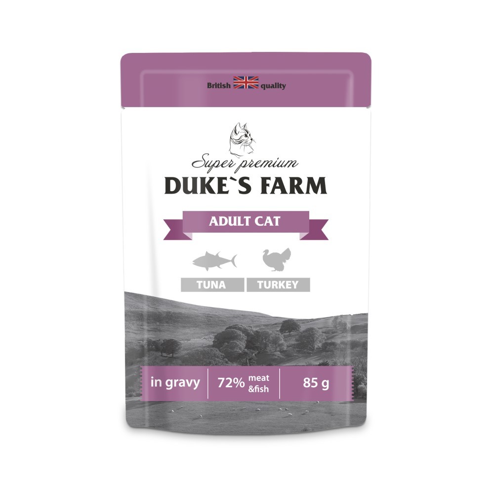 Корм для кошек DUKES FARM тунец индейка пауч 85г 118₽