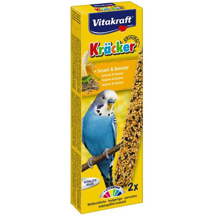 Лакомство для птиц VITAKRAFT Крекеры для волнистых попугаев кунжут,банан (2шт.уп)