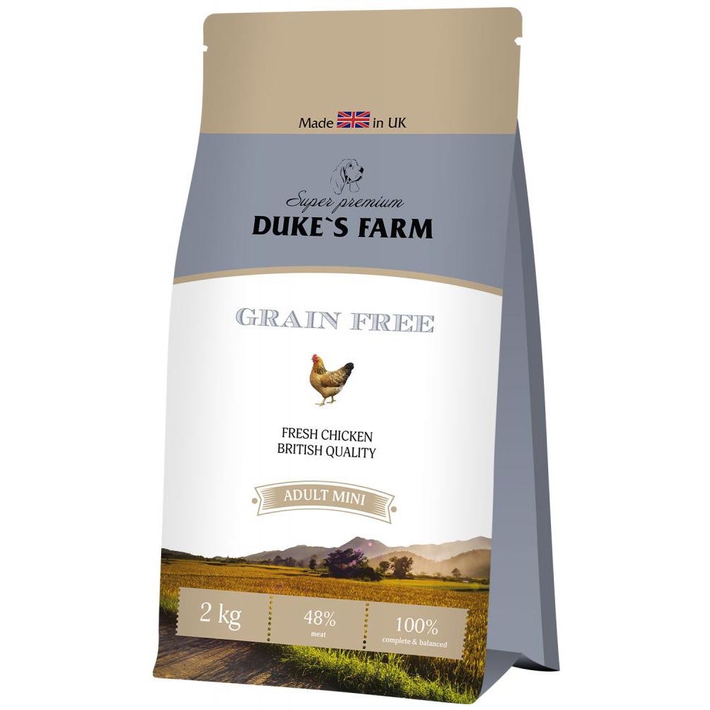 

Корм для собак DUKE'S FARM, беззерновой для мелких пород, курица сух. 2кг