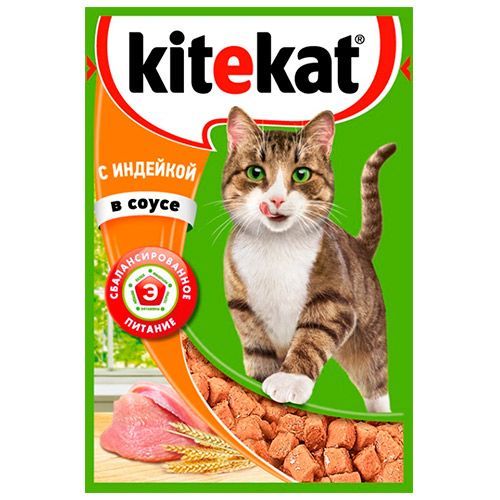 

Корм для кошек Kitekat, индейка в соусе конс. пауч 85г