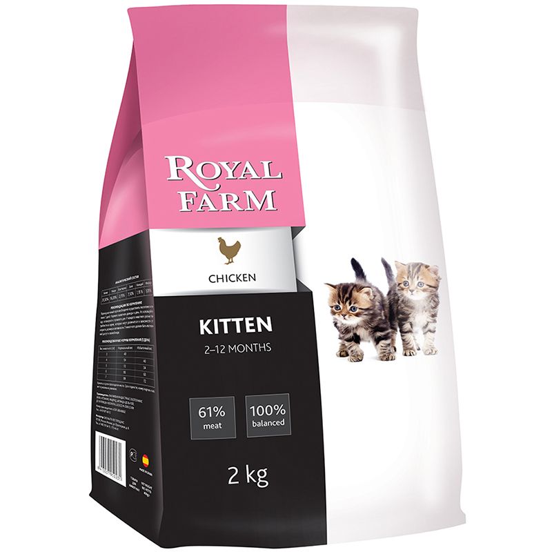 

Корм для котят ROYAL FARM, курица сух. 2кг