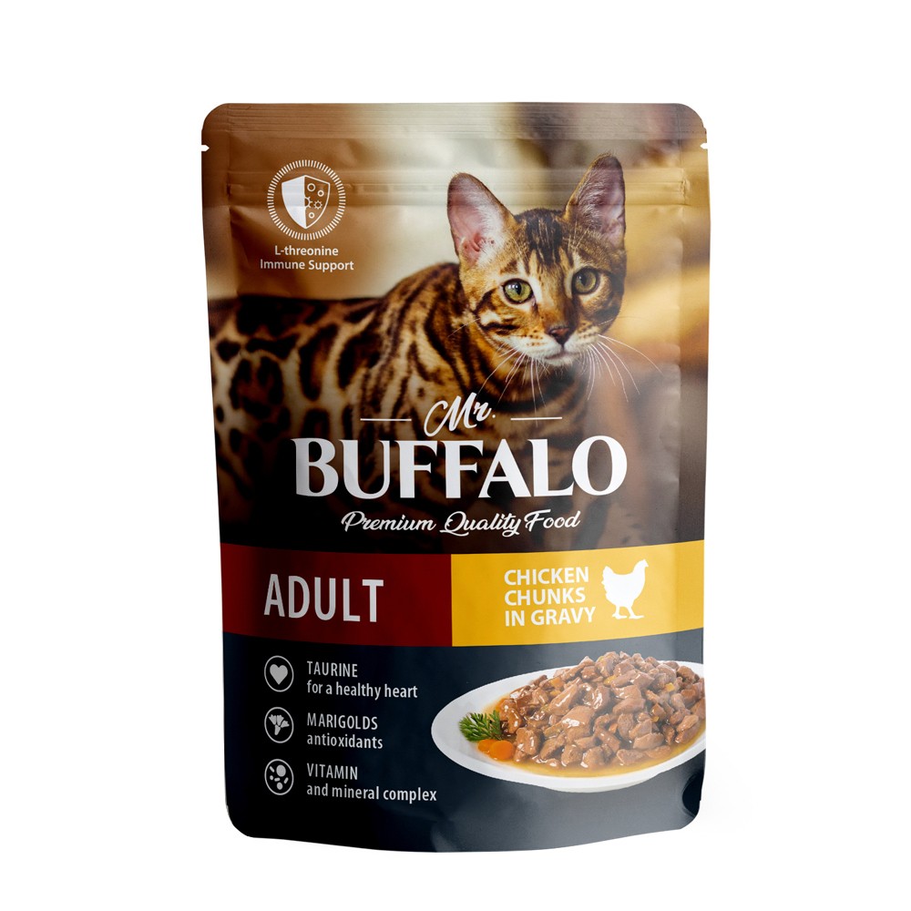 Корм для кошек Mr.Buffalo цыпленок в соусе пауч 85г фото