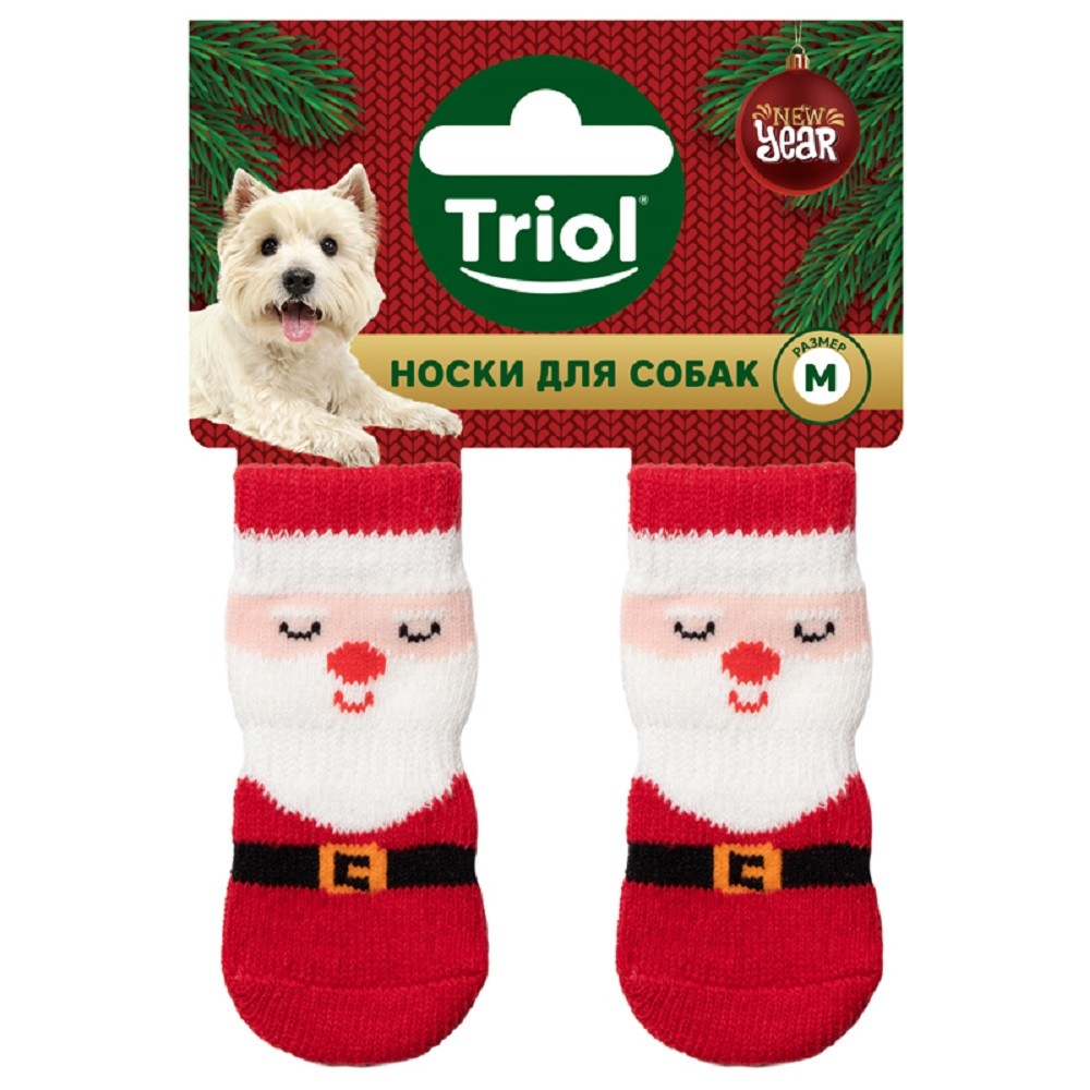 Носки для собак TRIOL New Year Дед Мороз размер M 448₽