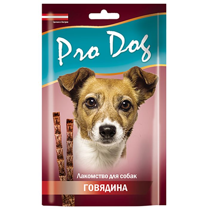 цена Лакомство для собак PRO DOG Лакомые палочки с говядиной (3штх15г) 45г