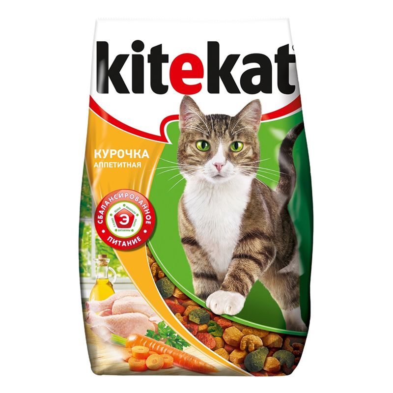 

Корм для кошек Kitekat, курочка аппетитная сух. 1,9кг