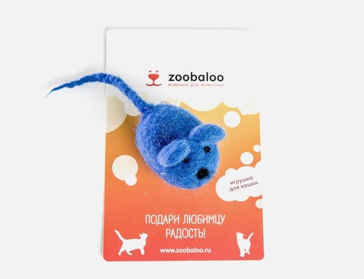 

Игрушка для кошек ЗООБАЛУ , Шерстяная мышь Эмма синяя 6см