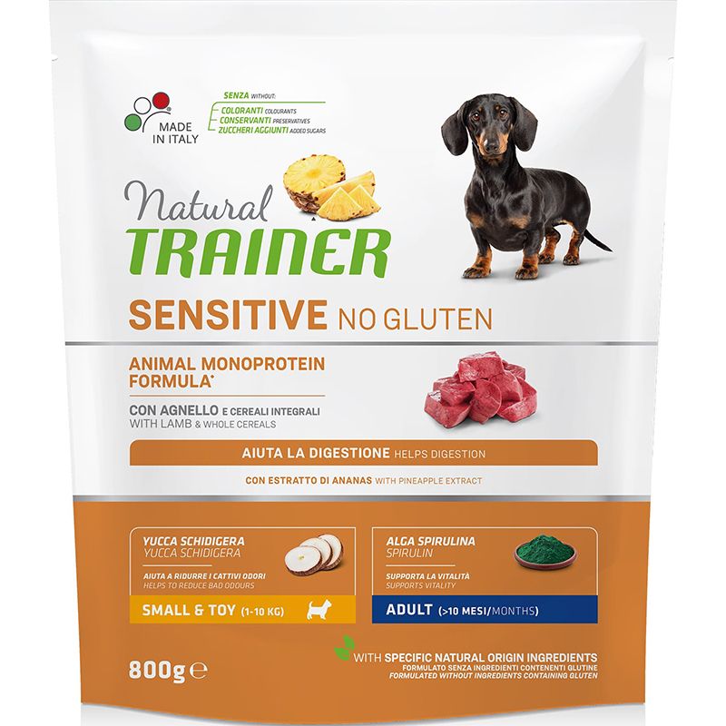 

Корм для собак TRAINER Nat. Sensitive для мелких пород ягненок сух сух. 800г, Nat. Sensitive для мелких пород ягненок сух сух. 800г