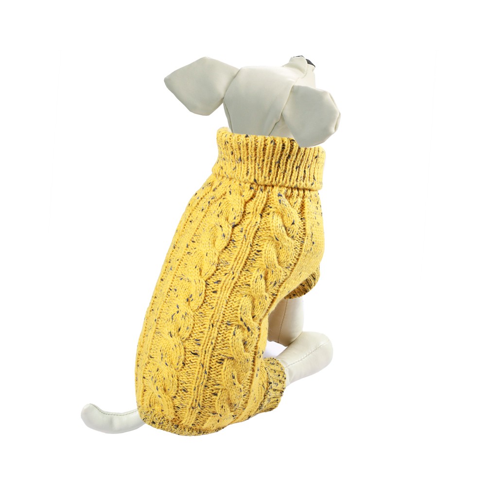 Свитер для собак TRIOL Косички XL, горчичный, размер 40см