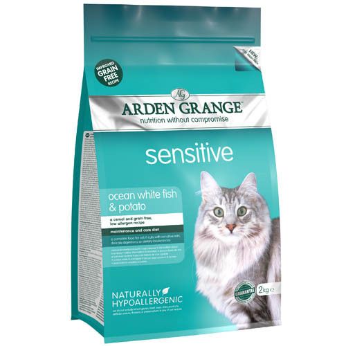 Корм для кошек ARDEN GRANGE с деликатным желудком и чувствительной кожей беззерновой сух. 2кг