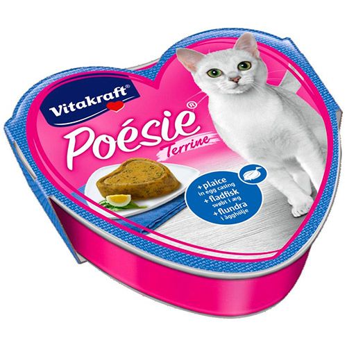 

Корм для кошек VITAKRAFT, Poesie камбала в яйце, террин конс. 85г