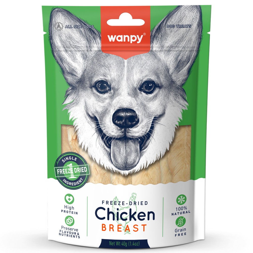 Лакомство для собак WANPY Dog Сублимированное куриная грудка 40г