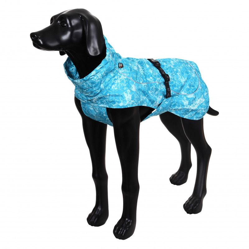 Дождевик для собак RUKKA Drizzle голубой, размер 55 XXL дождевик для собак rukka 55 см камуфляж