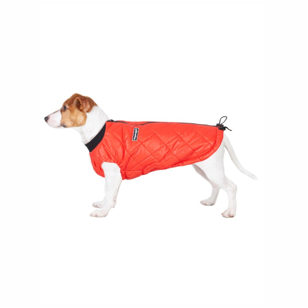 Куртка для собак Dogmoda Ромб стеганная унесекс, красный-6, спина 41см