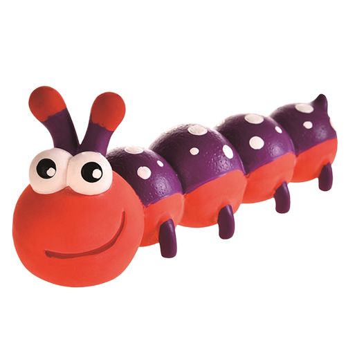 

Игрушка для собак Foxie, Гусеница с пищалкой 18х6,5х8,5см латекс красная