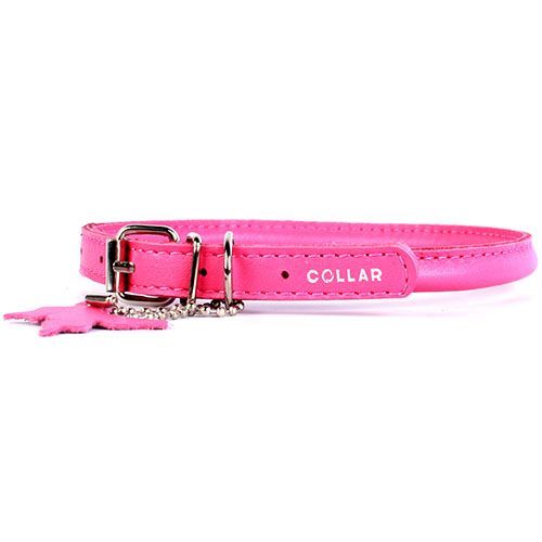 Ошейник для собак COLLAR Glamour круглый для длинношерстных собак 6мм 25-33см розовый
