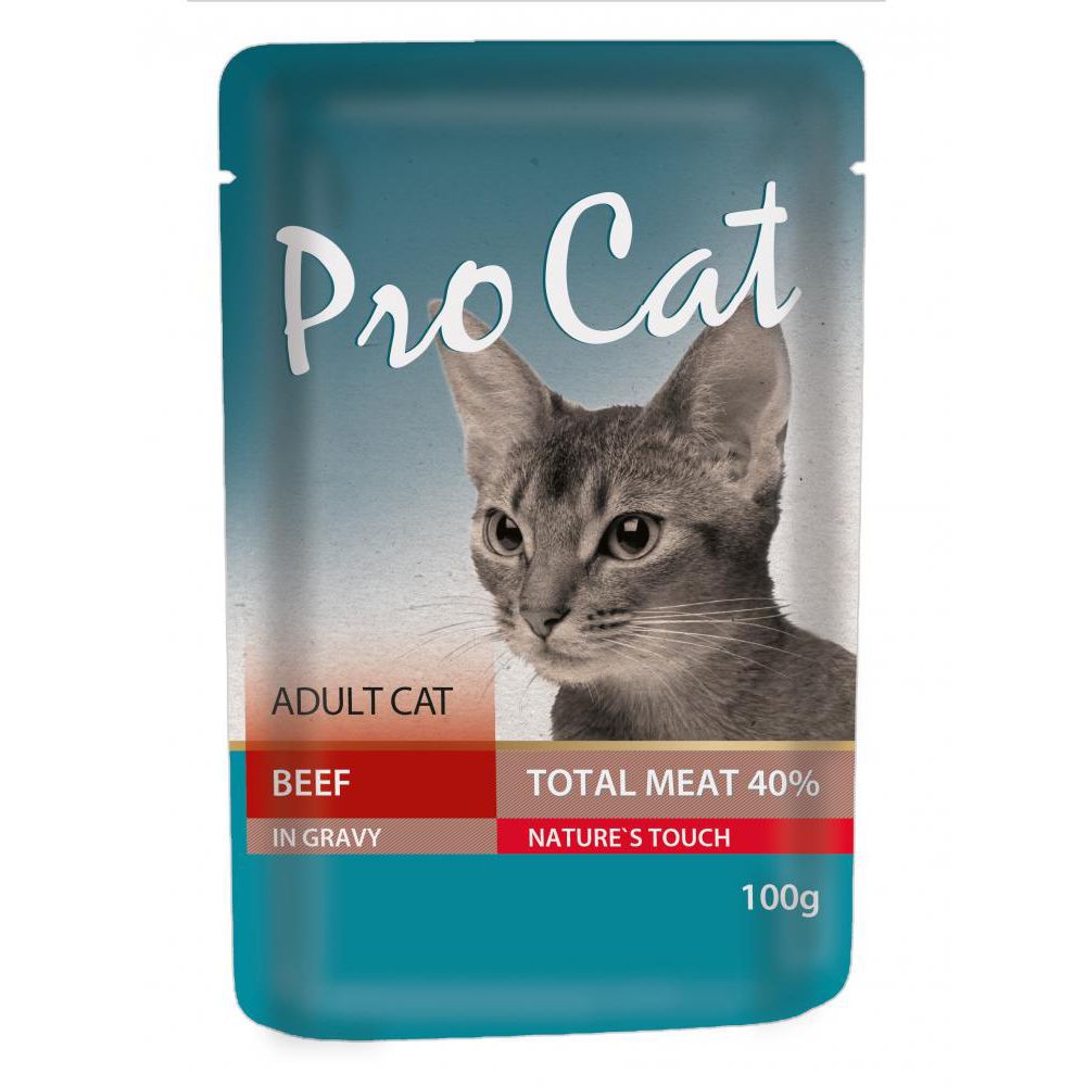 

Корм для кошек Pro Cat, говядина конс. пауч 100г