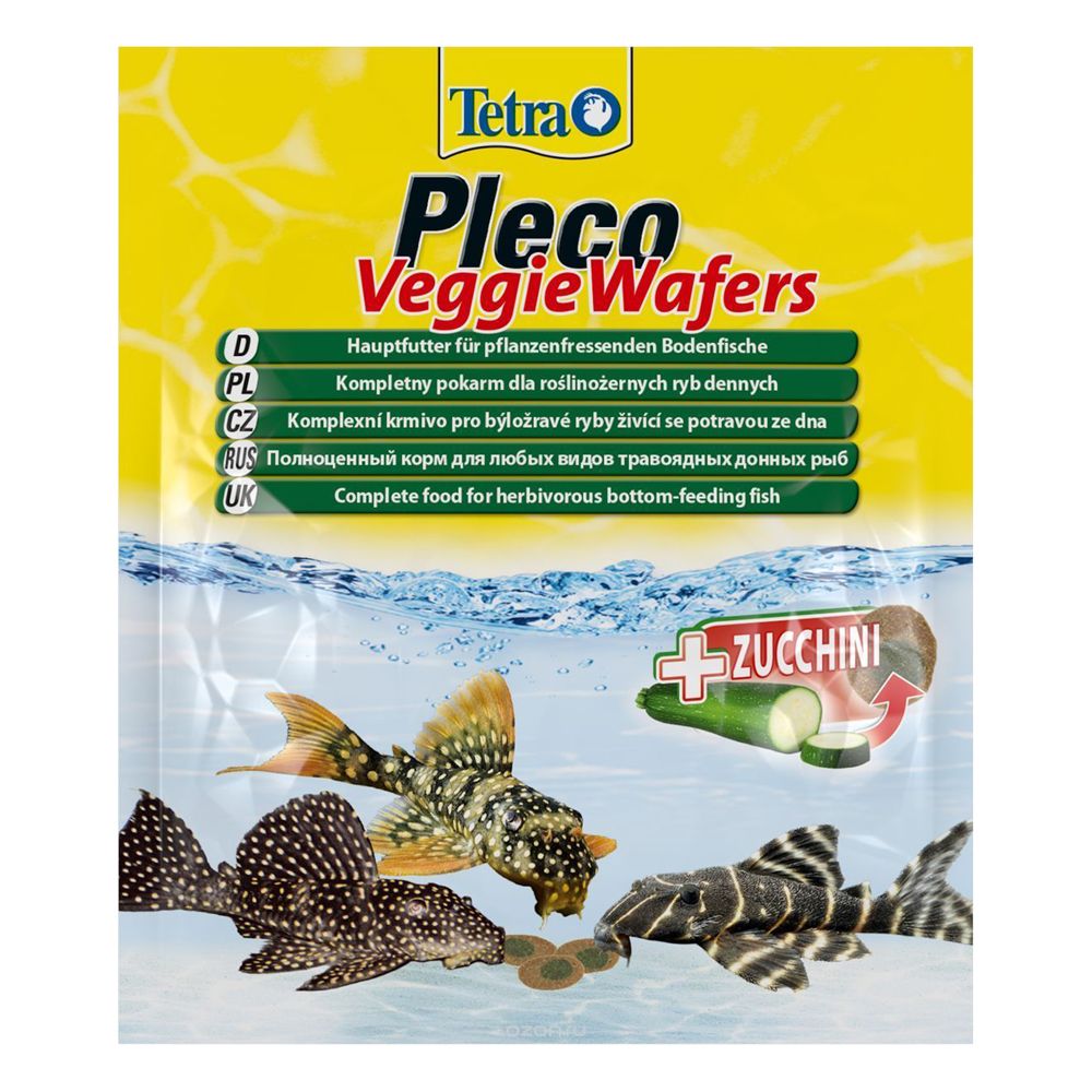 Корм для рыб TETRA Pleco Veggie Waffers пластинки с добавлением цукини для донных рыб 15г tetra pleco veggie wafers 3600 мл