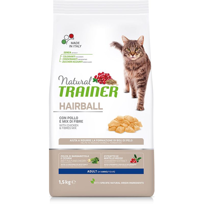 

Корм для кошек TRAINER, Solution Hairball для выведения шерсти сух. 1,5кг