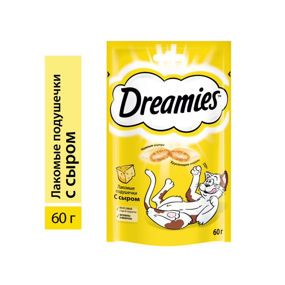 Лакомство для кошек Dreamies лакомые подушечки с сыром 60г фото