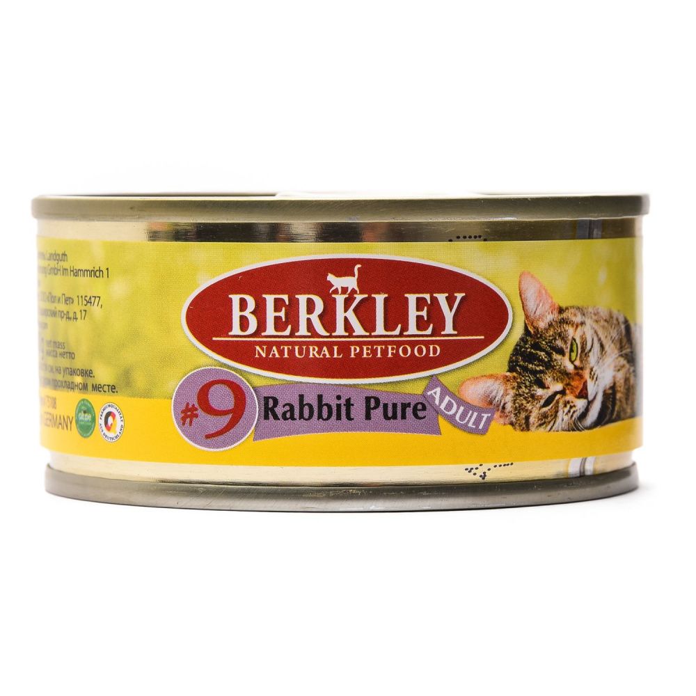 Корм для кошек BERKLEY №9 мясо кролика конс. 100г