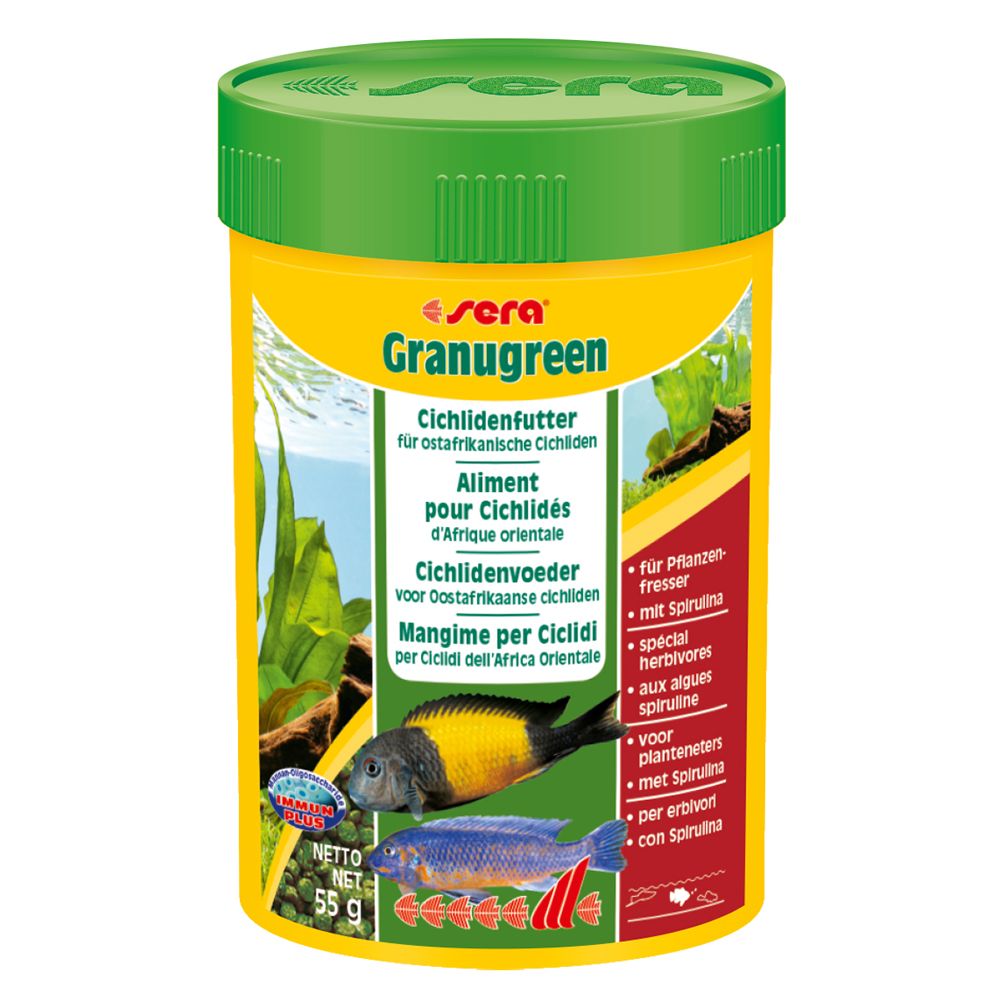 

Корм для цихлид растительноядных SERA , Granugreen 100 мл 55 г (S0393