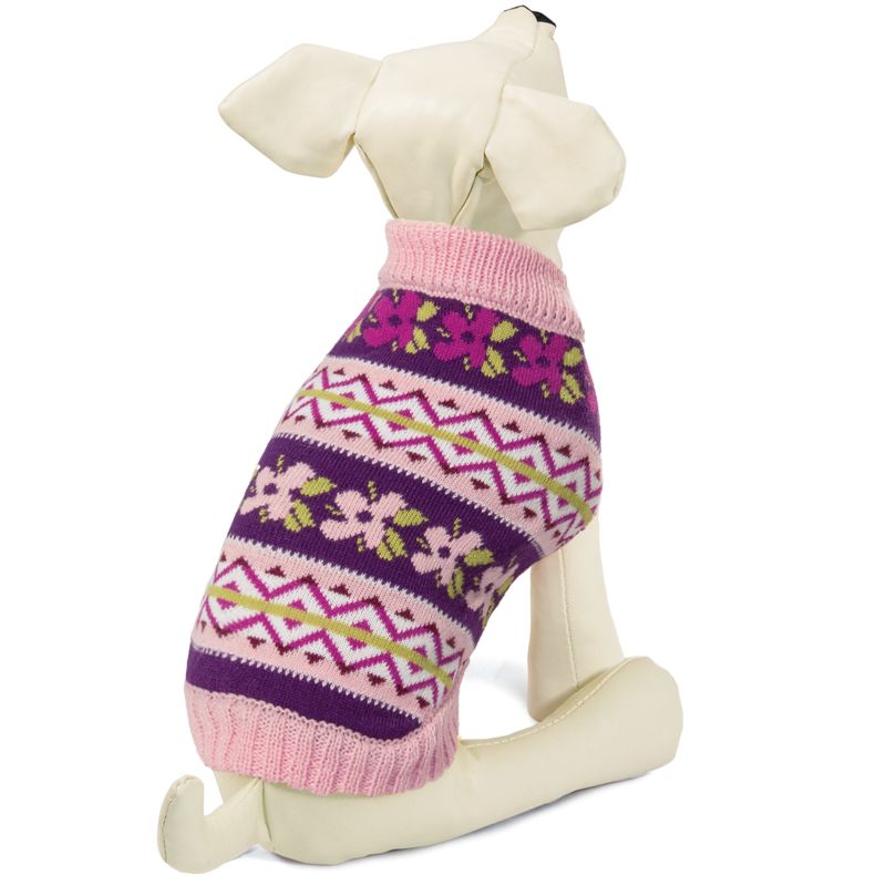 Свитер для собак TRIOL Цветочки M, розово-фиолетовый, размер 30см свитер broadway размер m фиолетовый