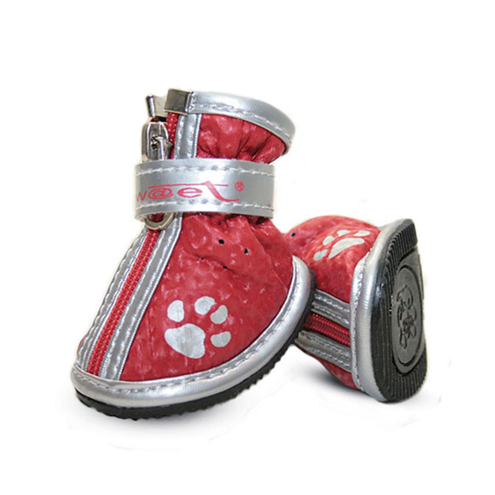 Ботинки для собак TRIOL YXS087-3 красные с лапками, 50х40х50мм (уп.4шт.)