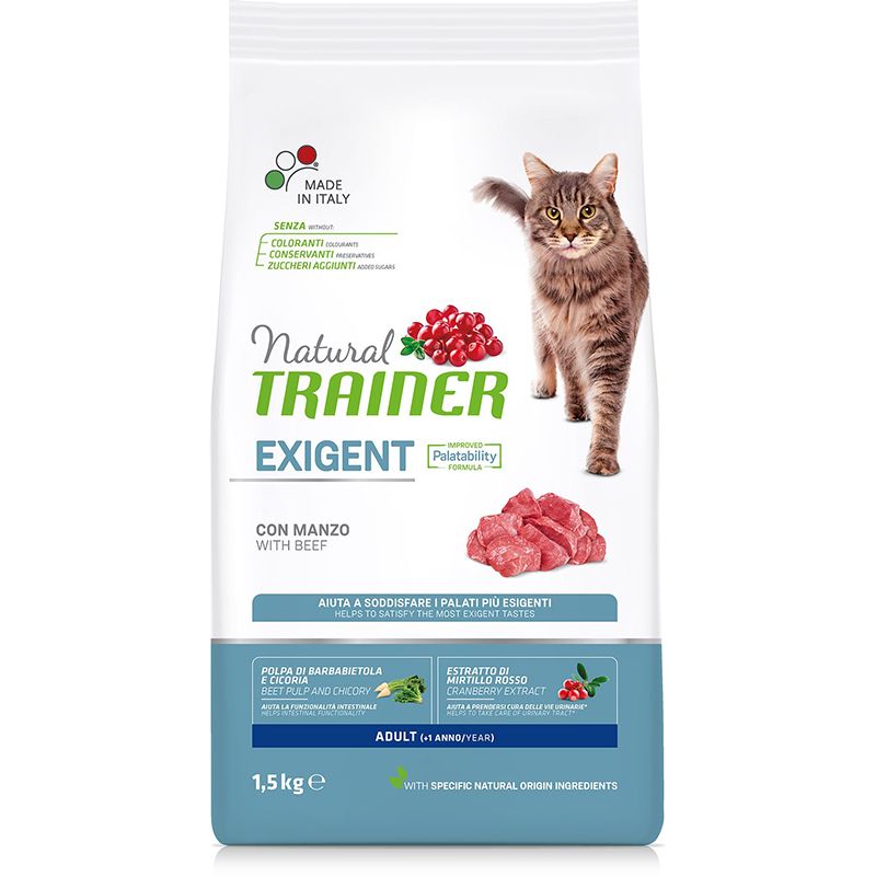 

Корм для кошек TRAINER Natural Exigent Cat для привередливых, говядина, свежая курица сух. 1,5кг, Natural Exigent Cat для привередливых, говядина, свежая курица сух. 1,5кг