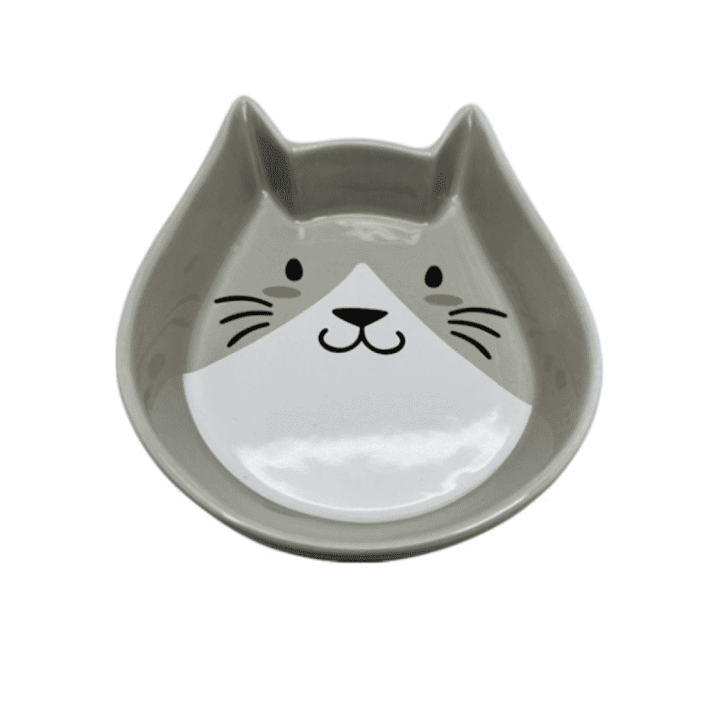 Миска для животных Foxie Grey cat серая керамическая 15х13х3,5см 250мл beeztees best cat миска 2в1 для кошек серая 14 5 4 5см 40