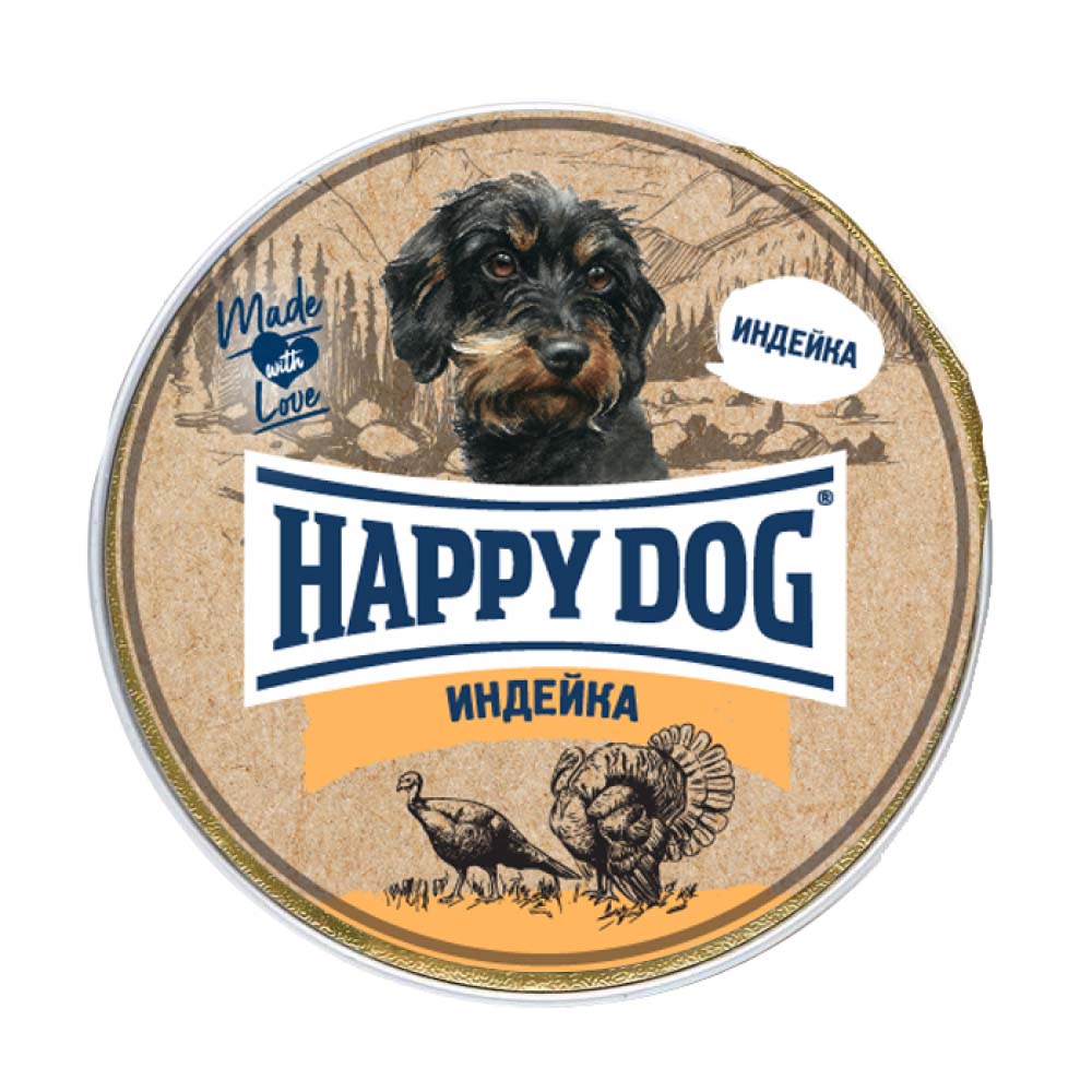 Корм для собак HAPPY DOG Natur Line Индейка паштет ламистер 125г корм для собак happy dog natur line ягненок с рисом 125 г