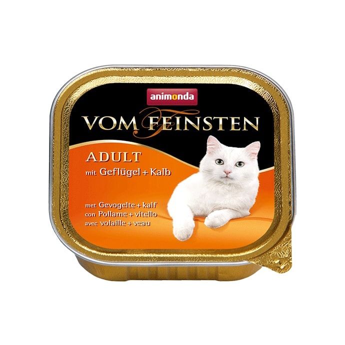 

Корм для кошек Animonda Vom Feinsten Adult домашняя птица, телятина конс. 100г, Vom Feinsten Adult домашняя птица, телятина конс. 100г