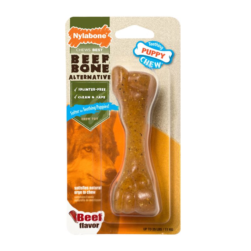 

Игрушка для щенков Nylabone Косточка с ароматом говядины XS, Косточка с ароматом говядины XS