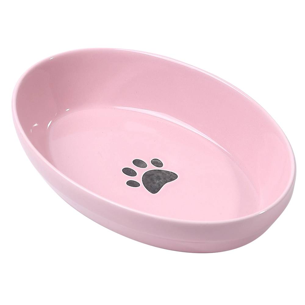 цена Миска для животных Foxie Paw on Pink розовая керамическая 16х11х4см 230мл