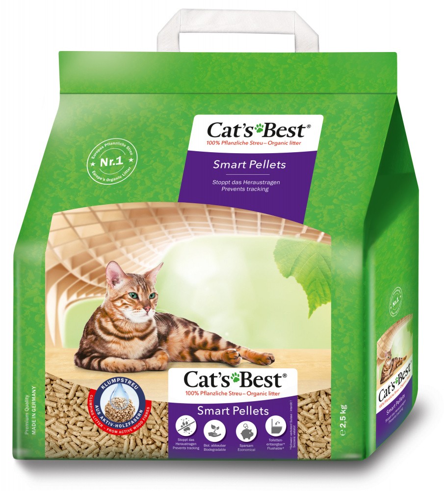 Наполнитель для кошачьего туалета Cats Best Smart Pellets древесный комкующийся 5л 25кг 1448₽