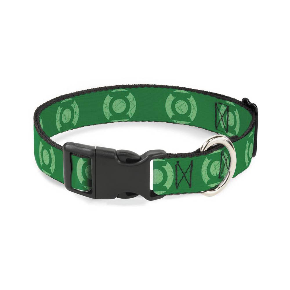 Ошейник для собак Buckle-Down Зеленый фонарь Лого с пластиковой застёжкой 23-38см зеленый фото