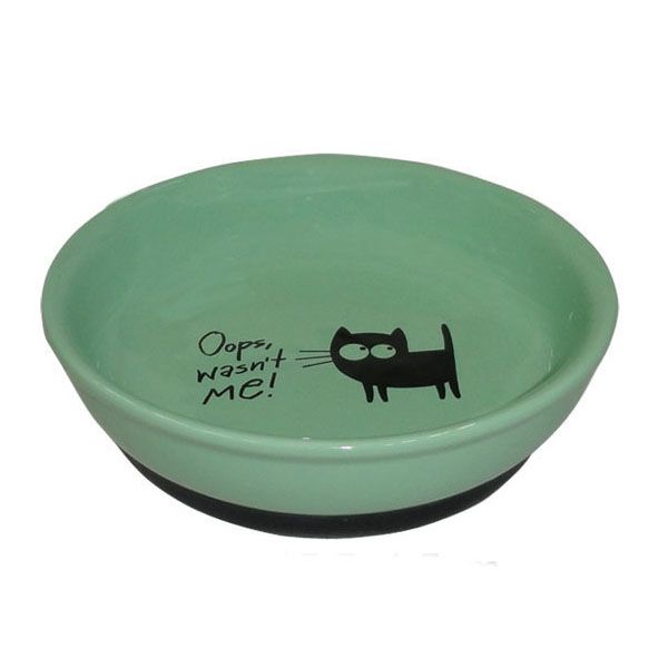 

Миска для животных Foxie, Wasn't me зеленая керамическая 15,5х4,5см 330мл