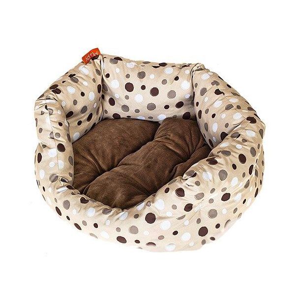 

Лежак для собак Геометрия HAPPY PUPPY, Горошек бежевый-2 50х40х15см
